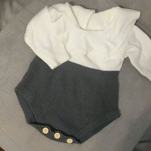 Grey and white Romper